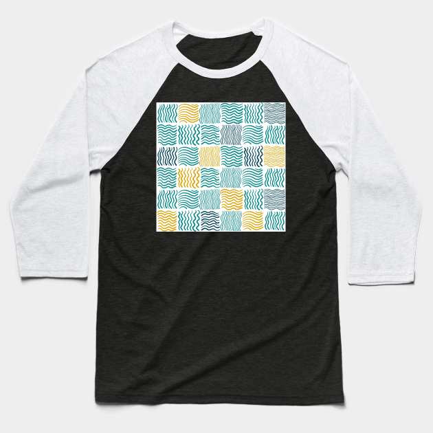 Abstract geometric hand drawn strokes seamless pattern. Baseball T-Shirt by Olga Berlet